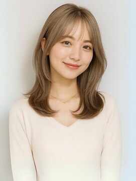 リッチ 横須賀中央店(Rich) ブリーチ レイヤーカット 顔周り ブロンドベージュ 前髪