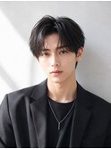 センターパート曲がる縮毛矯正メンズショートツーブロック韓国