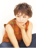 《PearL》フラッフィーショート/パーマ/キャラメルベージュ