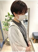 20代30代大人可愛い丸みショート小顔マッシュショート前下がり