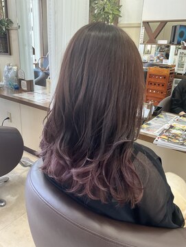 コアフィールフィス(COIFFURE fils) 《見附　今町》ブリーチあり　グラデーション　ピンクカラー