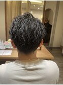 スパイラルパーマツイストパーマアップバング
