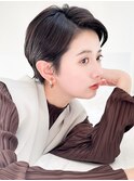 30代40代50代耳かけショート前髪なしハンサムショートカット