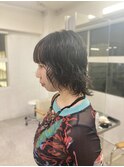ブリーチパーマ　ウルフパーマ　ショートパーマ