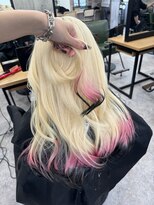 モニカ 栄店(MONIQA)&nbsp;抜きっぱなしブロンド　デザインカラー