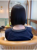 韓国柏顔周り縮毛矯正髪質改善レイヤー前髪カット韓国風ヘアボブ