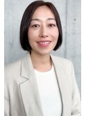30代40代センターパートキレイ目収まるナチュラルボブビジネス