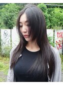 【チクロ】髪質改善ストレートパーマ　黒髪レイヤー