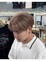 ステラ(STELLA) センターパート/ミルクティーベージュ/メンズ/ハイトーンカラー