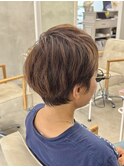 白髪ぼかしハイライトブリーチミルクティーベージュ