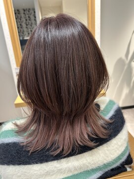 クラッシー(CLASSY) ウルフレイヤーカットピンク白髪ぼかしカラー