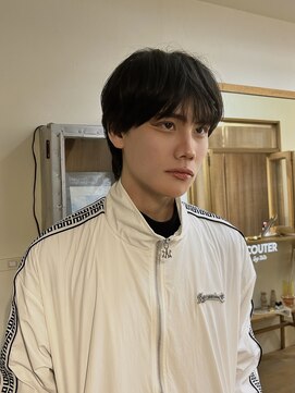 エクテ(ecouter) シースルーバングマッシュウルフ黒髪ジェンダーレスウルフ