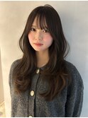 福井レイヤーカット韓国くびれヘア顔周りカットオリーブ20代