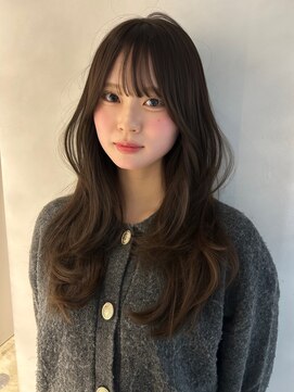 福井レイヤーカット韓国くびれヘア顔周りカットオリーブ20代