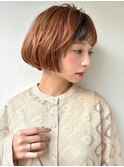 ショートボブ/小顔ナチュラル前髪インナー/ダークブラウンp上尾