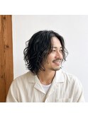 肩ラインメンズミディアムパーマ　20代 30代 40代 50代 60代