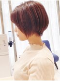大人可愛い前髪長めの耳掛けショートボブアッシュブラウン小林