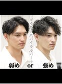 解説ツイストスパイラルパーマアップバングセンターパート