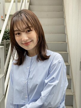 ミンクス渋谷スマートサロン(MINX shibuya smart salon) フェイスレイヤー くびれ大人ガーリーミディアム