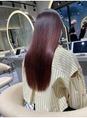 ★斜めバングミディアムヘアグレージュカラーシルキーベージュ★