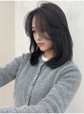 小顔レイヤーカット×ナチュラルグレージュ30代40代50代