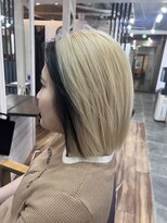 セシルヘアー なんば店(Cecil hair)&nbsp;抜きっぱなしブロンド/ブラック/顔周り/デザインカラー