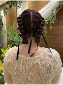 ツインアレンジ×お呼ばれヘア