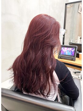 ペスカ 長町南店(pesca) カシスレッド　ブリーチを使わないWカラー