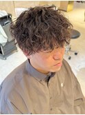 波巻きパーマウルフカット波打ちパーマメンズパーマ
