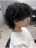 ウルフパーマ/スパイキーショート/ブルーブラック/渋谷