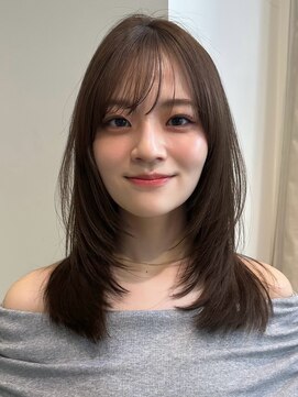 ノイ 銀座(noi) 顔周りレイヤーカットくびれヘアミルクティーベージュカラー