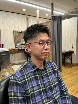 MEN’S HAIR/ブルーブラック/フェザーパーマ/ 印西　印西市
