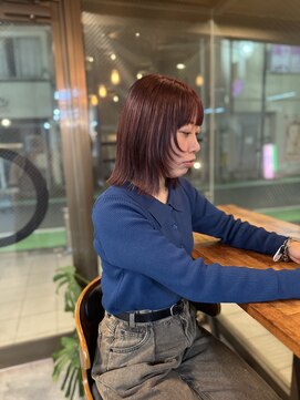 ミディアム/レイヤーカット/ピンク