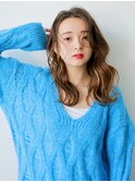韓国風イメチェングレーベージュレイヤーロング似合わせカット