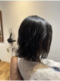 切りっぱなしボブ/ボブパーマ/コテ巻き風パーマ/20代30代40代