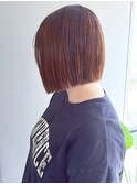オリーブグリーンシャギーボブレイヤーbobぱつっとボブ心斎橋