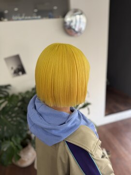 アロハナ 津店(ALOHANA) イエローカラー/ボブ/ハッシュカット/シャギカット/ブリーチ２回