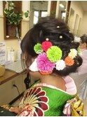 成人式☆編み込みアップ