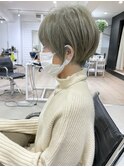 【Owll】大人刈り上げマッシュショート　オリーブグレージュ