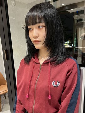 ラミエバイメルト 下北沢(lamie by melt) 村上/ミディアムレイヤー 顔まわりレイヤー 黒髪 ワイドバング