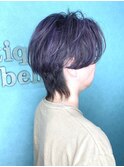 メンズ職人が作る韓国式マッシュウルフパープルカラー