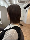 外ハネボブ　切りっぱなし　ぷつっと　縮毛ボブ　ストレート