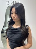 桑名顔周りレイヤーカットロングレイヤーカットくらげヘア韓国