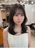 ナチュラルな暗髪にレイヤー