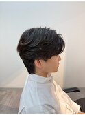 MEN'S/韓国/毛流れセンターパート/ニュアンスパーマ/下田優也