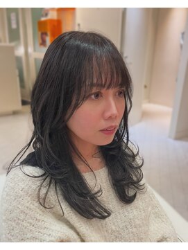 ラ ルーナ アレックス 阪急六甲店(la luna alex) ダークアッシュ/韓国巻き/ミディアムレイヤー/大人女性/