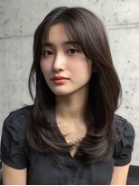 ダル 渋谷/表参道(DAL.)&nbsp;ハッシュカットバタフライカットダークブラウンカーテンバング