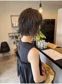 コテ巻き風デジタルパーマミディアムパーマボブパーマ大人可愛い