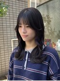 〇ブリーチなしダブルカラーチェリーレッドレイヤーカット艶髪