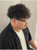 メンズナチュラルマッシュ波巻きスパイラルパーマ質感重視